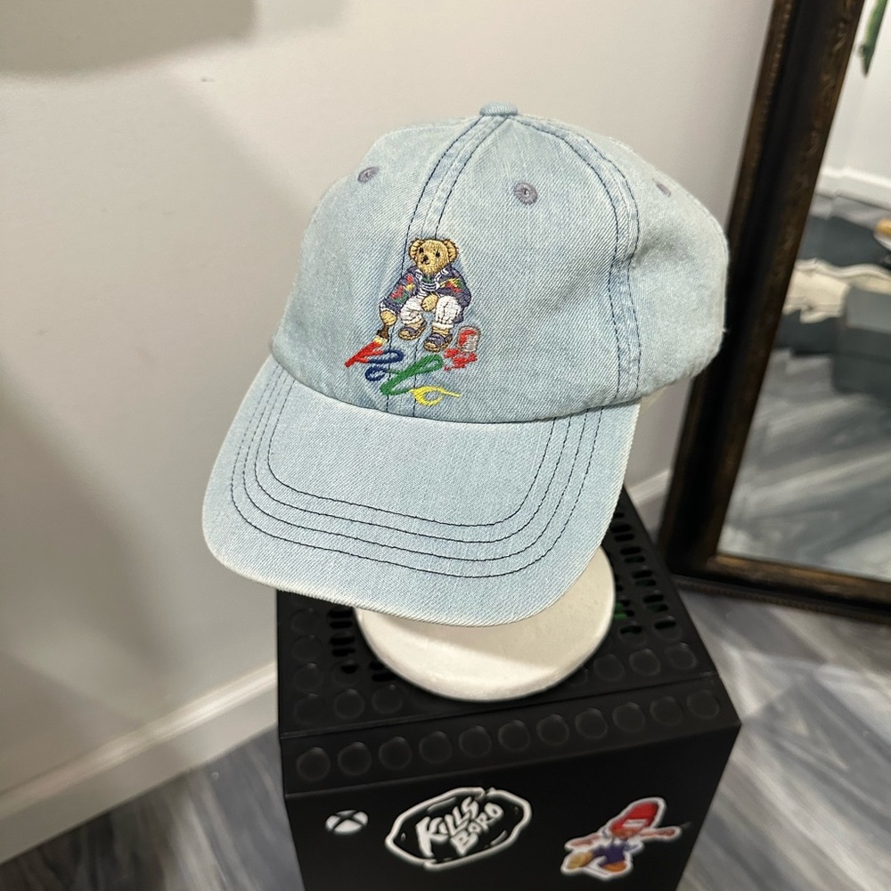 Ralph Lauren Light Blue   Cap with Bear Embroidery
